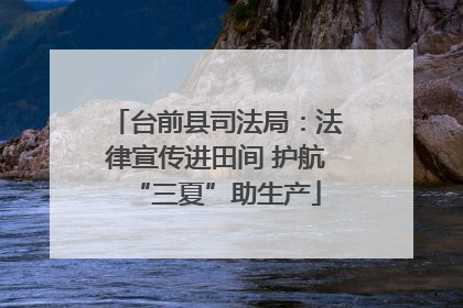 台前县司法局：法律宣传进田间 护航“三夏”助生产