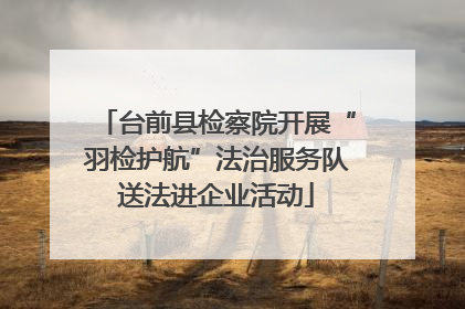 台前县检察院开展“羽检护航”法治服务队送法进企业活动