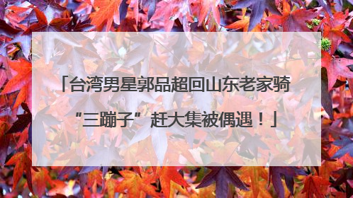 台湾男星郭品超回山东老家骑“三蹦子”赶大集被偶遇！
