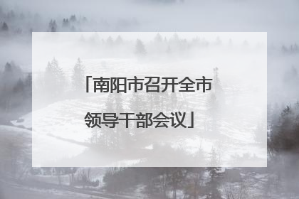 南阳市召开全市领导干部会议