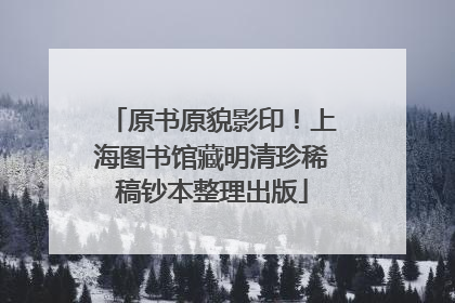 原书原貌影印！上海图书馆藏明清珍稀稿钞本整理出版