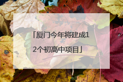 厦门今年将建成12个初高中项目