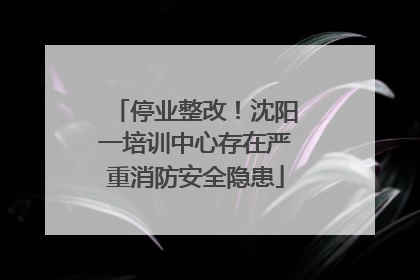停业整改！沈阳一培训中心存在严重消防安全隐患