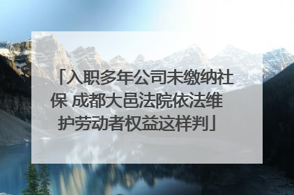 入职多年公司未缴纳社保 成都大邑法院依法维护劳动者权益这样判