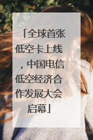全球首张低空卡上线，中国电信低空经济合作发展大会启幕