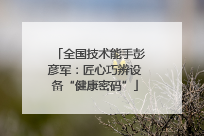 全国技术能手彭彦军：匠心巧辨设备“健康密码”