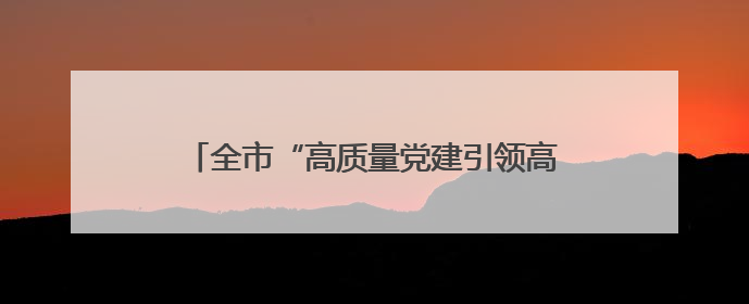 全市“高质量党建引领高质量发展”座谈会召开