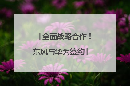 全面战略合作！东风与华为签约