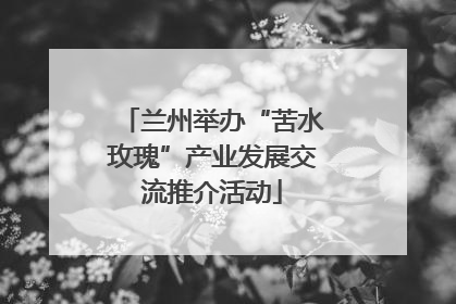 兰州举办“苦水玫瑰”产业发展交流推介活动