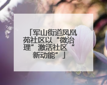军山街道凤凰苑社区以“微治理”激活社区“新动能”