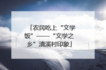 农民吃上“文学饭”——“文学之乡”清溪村印象