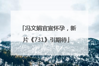 冯文娟官宣怀孕，新片《731》引期待