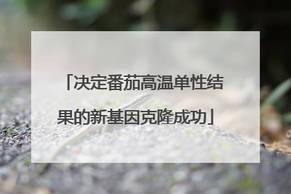 决定番茄高温单性结果的新基因克隆成功