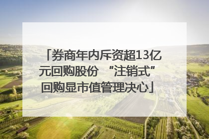 券商年内斥资超13亿元回购股份 “注销式”回购显市值管理决心