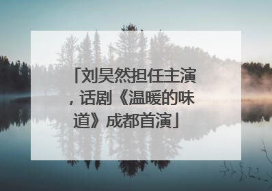 刘昊然担任主演，话剧《温暖的味道》成都首演