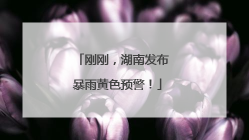 刚刚，湖南发布暴雨黄色预警！