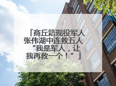 商丘籍现役军人张伟湖中连救五人 “我是军人，让我再救一个！”