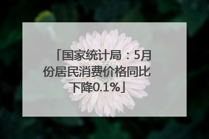 国家统计局：5月份居民消费价格同比下降0.1%
