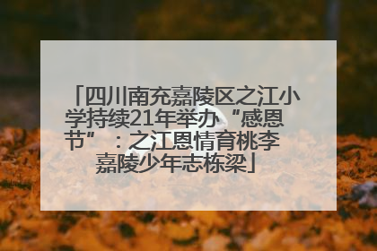 四川南充嘉陵区之江小学持续21年举办“感恩节”：之江恩情育桃李 嘉陵少年志栋梁