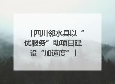 四川邻水县以“优服务”助项目建设“加速度”