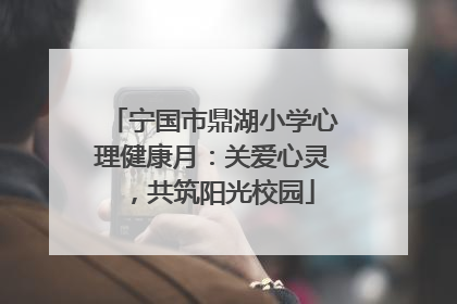 宁国市鼎湖小学心理健康月：关爱心灵，共筑阳光校园
