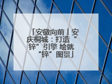 安徽向前丨安庆桐城：打造“锌”引擎 绘就“锌”图景