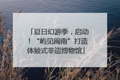夏日幻游季，启动！“屿见闽南”打造体验式非遗博物馆