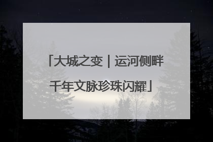 大城之变｜运河侧畔 千年文脉珍珠闪耀