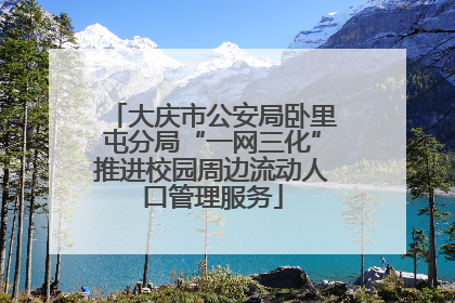 大庆市公安局卧里屯分局“一网三化”推进校园周边流动人口管理服务