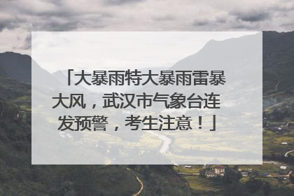 大暴雨特大暴雨雷暴大风，武汉市气象台连发预警，考生注意！