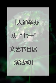 大通举办庆“七一”文艺节目展演活动