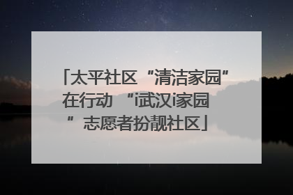 太平社区“清洁家园”在行动 “i武汉i家园”志愿者扮靓社区