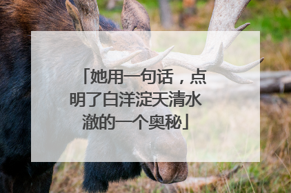 她用一句话，点明了白洋淀天清水澈的一个奥秘