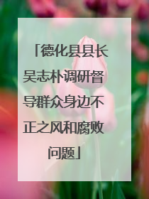 德化县县长吴志朴调研督导群众身边不正之风和腐败问题
