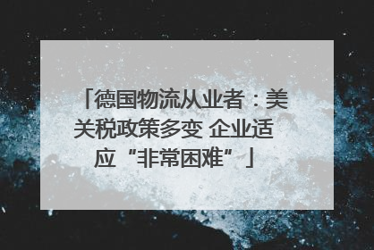 德国物流从业者：美关税政策多变 企业适应“非常困难”