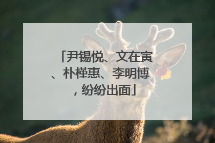 尹锡悦、文在寅、朴槿惠、李明博，纷纷出面