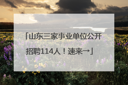 山东三家事业单位公开招聘114人！速来→
