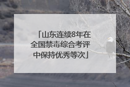 山东连续8年在全国禁毒综合考评中保持优秀等次