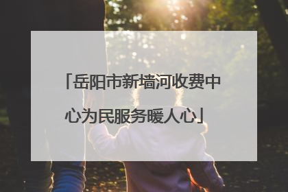 岳阳市新墙河收费中心为民服务暖人心