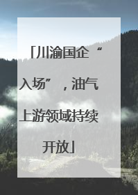 川渝国企“入场”，油气上游领域持续开放