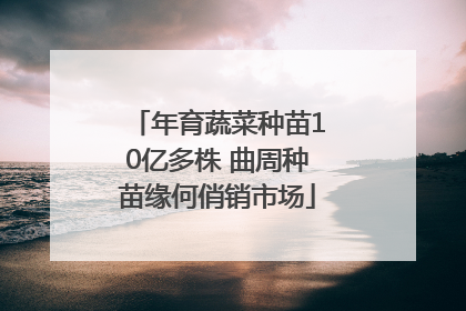 年育蔬菜种苗10亿多株 曲周种苗缘何俏销市场