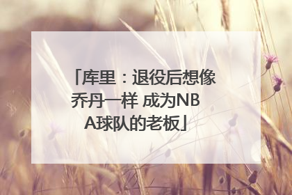 库里：退役后想像乔丹一样 成为NBA球队的老板