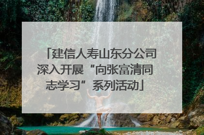 建信人寿山东分公司深入开展“向张富清同志学习”系列活动