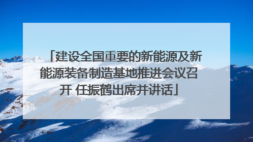 建设全国重要的新能源及新能源装备制造基地推进会议召开 任振鹤出席并讲话