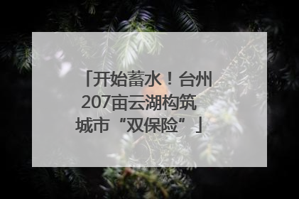 开始蓄水！台州207亩云湖构筑城市“双保险”