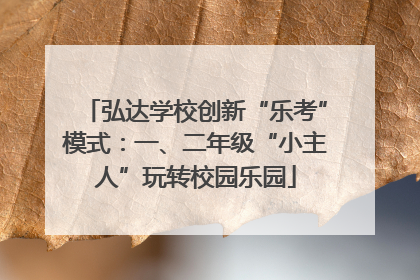 弘达学校创新“乐考”模式：一、二年级“小主人”玩转校园乐园