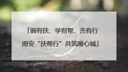 弱有扶、学有帮、善有行 南安“扶帮行”共筑暖心城