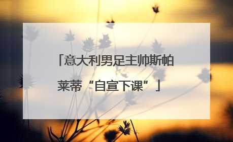 意大利男足主帅斯帕莱蒂“自宣下课”