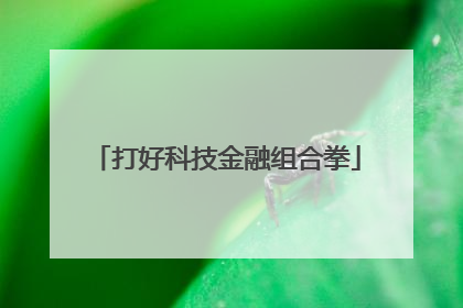 打好科技金融组合拳