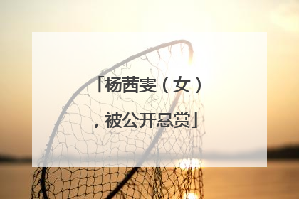 杨茜雯（女），被公开悬赏